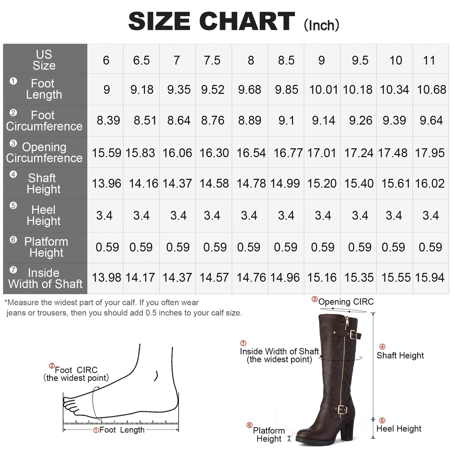 mysoft Women's Knee High Boots Fashion Chunky Block Heel Warm Winter Boots with Side Zippers