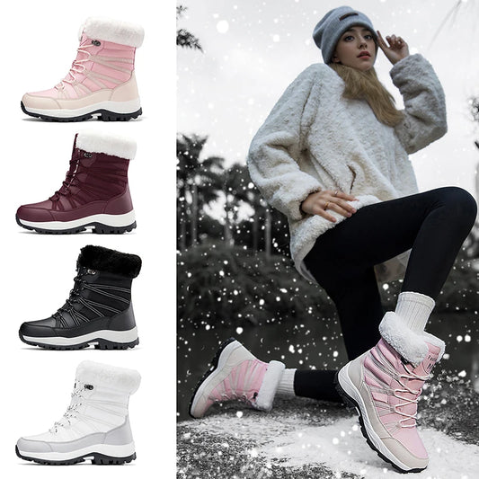 Winter Snow Boots Cotton Shoes Waterproof forWomen Outdoor.